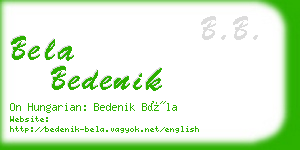 bela bedenik business card